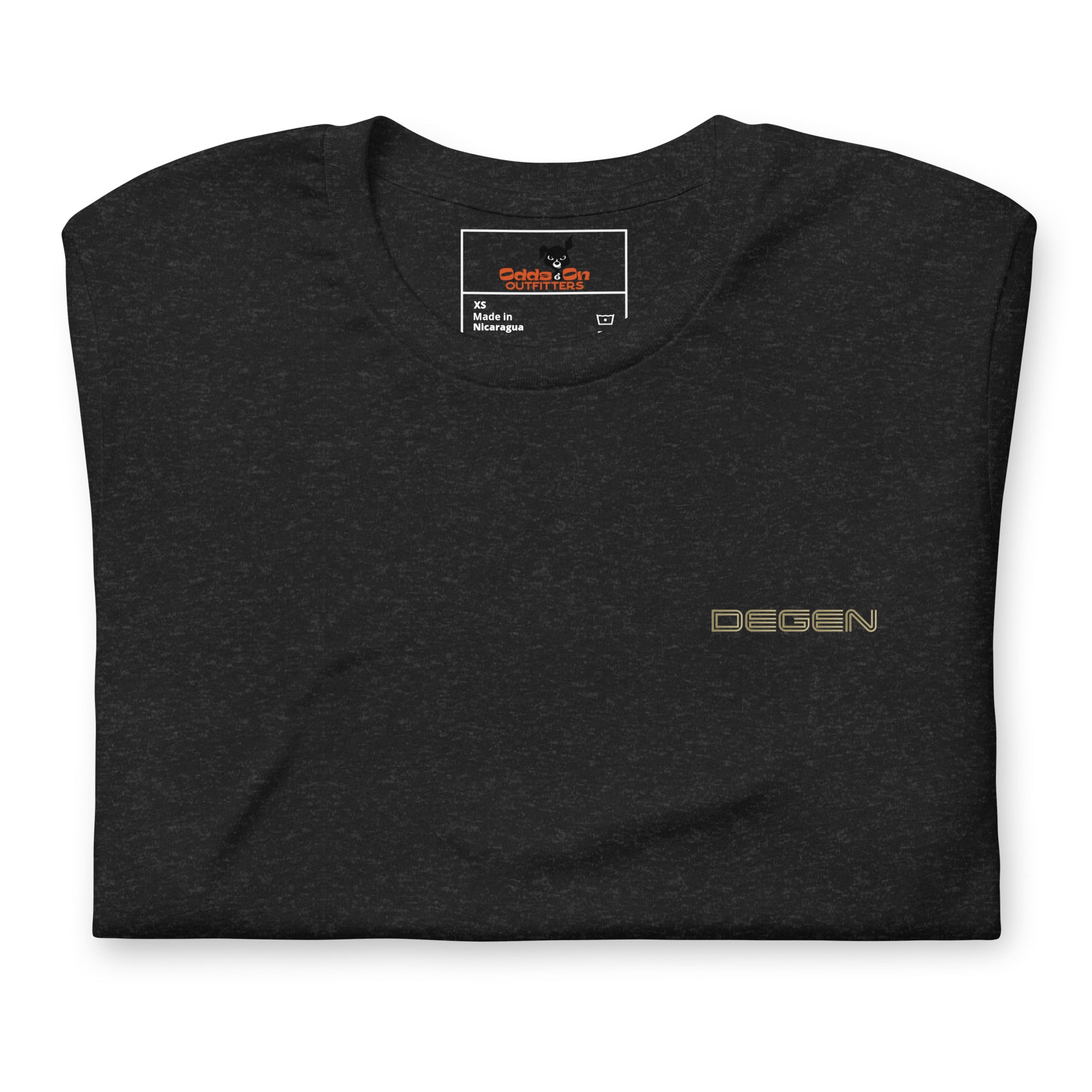 black heather short sleeve tee folded